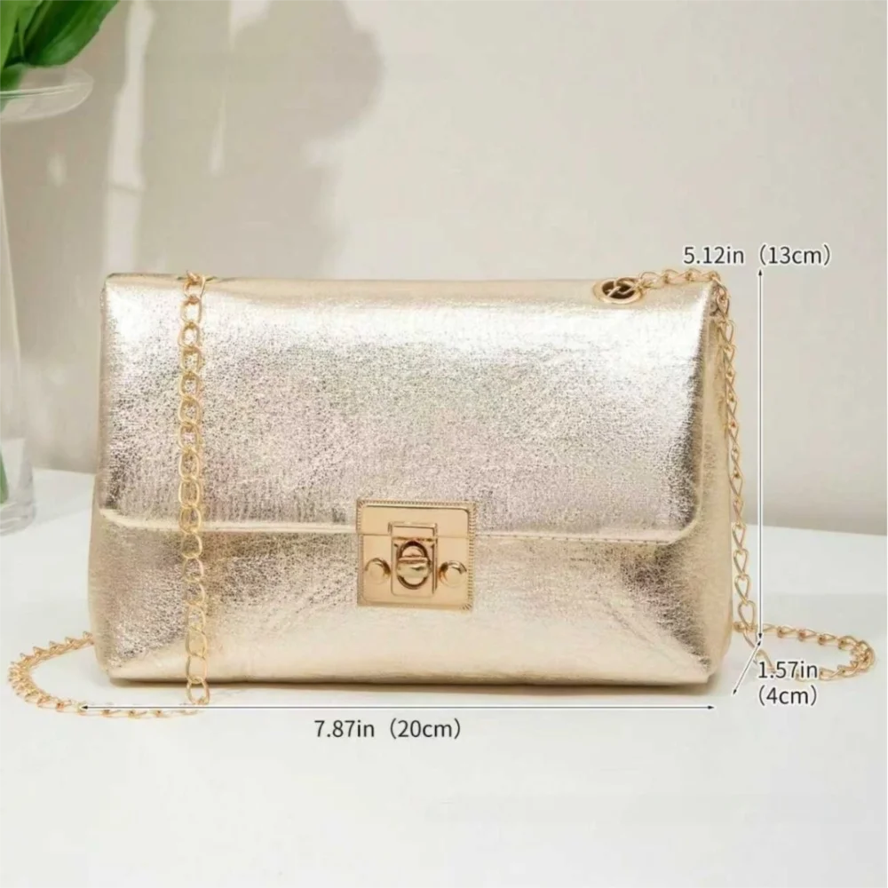 Trend Casual Gold Chain Crossbody Bag Elegant Versatile Shoulder Bag Messenger Bag Women