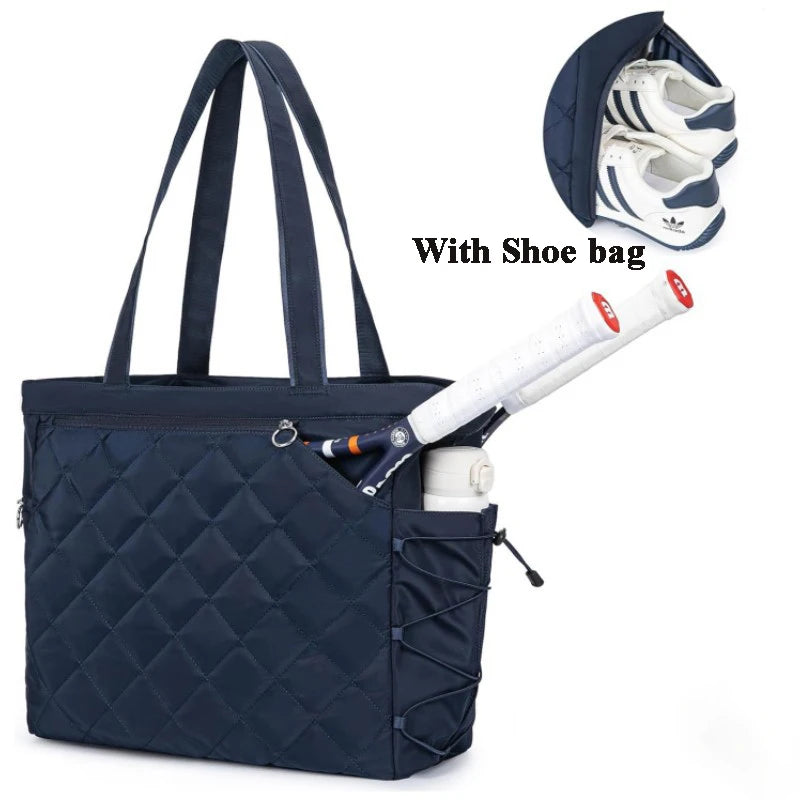 29L Tennis Handbag with Shoe Compartment Tennis Badminton One Shoulder Bags for 2-4 Rackets Waterproof Lightweight Bag Men Women