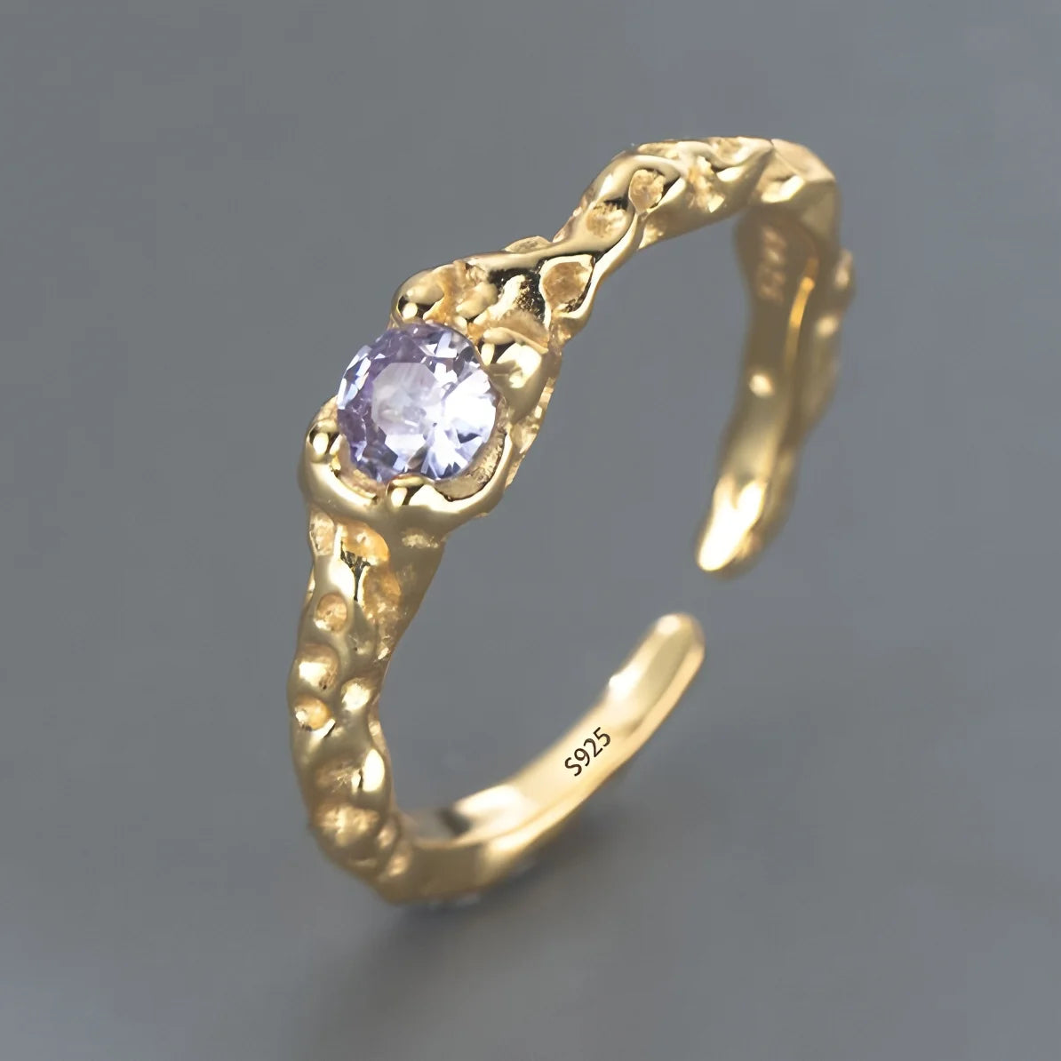 Bague Lotus en Argent Sterling 925 Femme – Texture Rétro & Ajustable | Cadeau Bijou