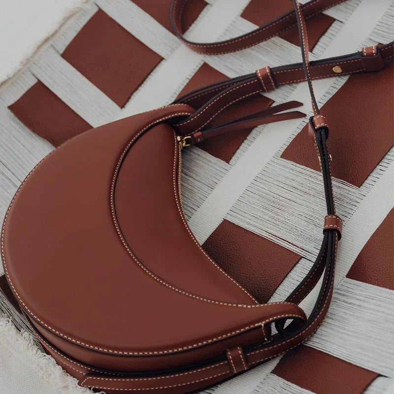 Women's crescent shoulder bag French fashion crossbody bag zipper