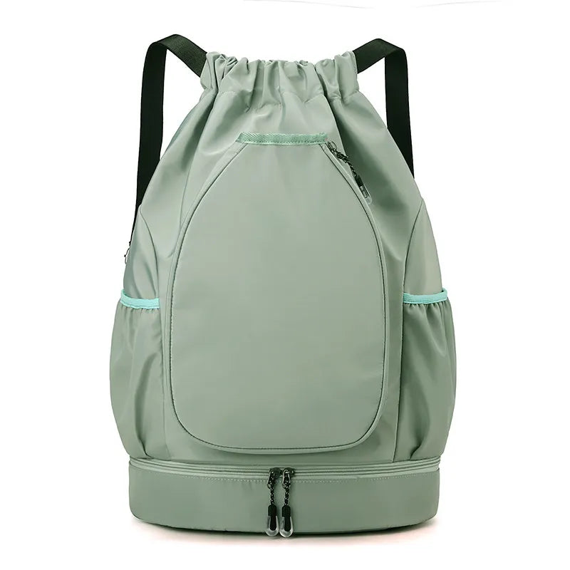 Lightweight Badminton Tennis Racket Backpack Holds 2 Rackets Drawstring Sports Bag Large Capacity With Shoes Compartment Bags