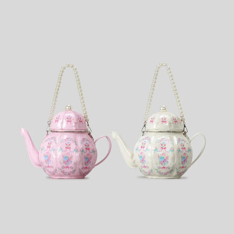 Sac Bandoulière Forme Théière avec Chaîne Perles – Sac À Main Femme