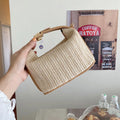 Sac en Paille Bohème – Petit Sac Seau Tressé Style Balnéaire