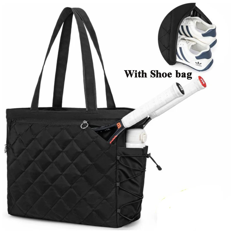 29L Tennis Handbag with Shoe Compartment Tennis Badminton One Shoulder Bags for 2-4 Rackets Waterproof Lightweight Bag Men Women