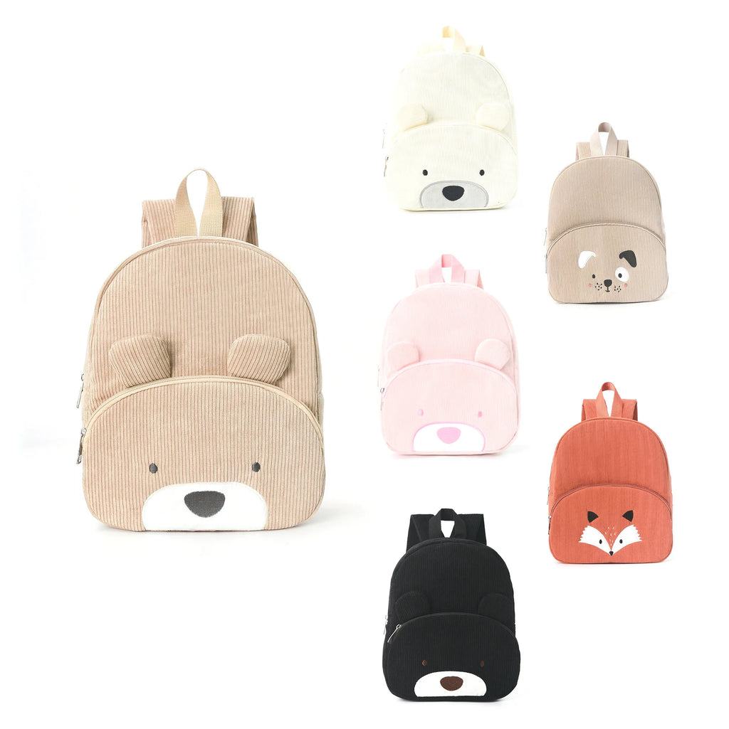 Sac à Dos Enfant Personnalisé – Broderie Prénom | Nylon Cartoon Ours & Renard