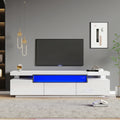 Meuble TV Haute Brillance 160x39x42 cm – Éclairage LED 16 Couleurs | 3 Tiroirs | Pour TV 70"