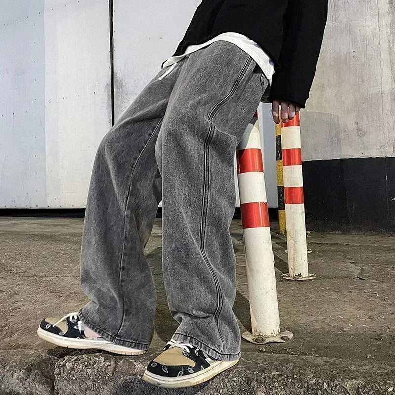 Jean Wide Leg Loose Homme Streetwear Coréen 5 Coloris Coton | S-XXXL