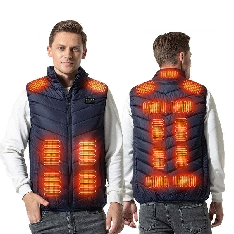 Gilet Chauffant Électrique USB – Homme & Femme, Multi-Zones, 3 Températures, Hiver