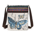 Women Square Small Canvas Embroidered Phone Shoulder Bag Retro Ethnic Style Travel Outdoor Messenger Crossbody Bag Handbags ﻿
