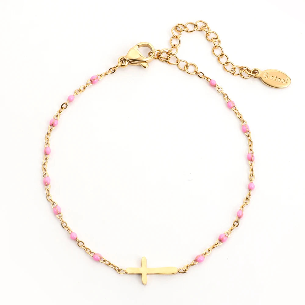 Bracelet Bohème Fin en Acier Inoxydable – Charme Géométrique Femme | ZMZY