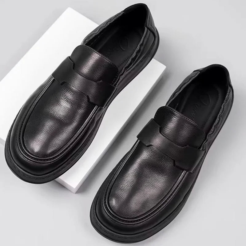 Mocassins Homme Cuir Véritable Fait Main – Chaussures Plates Slip-On