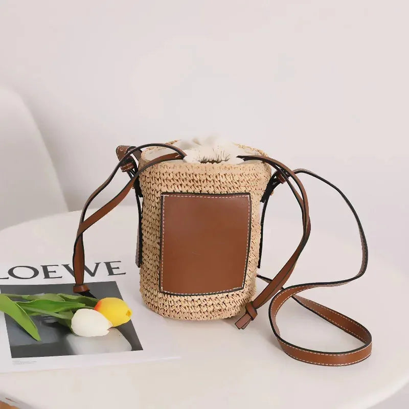 Sac Seau Tressé en Raphia – Bandoulière Boho Femme
