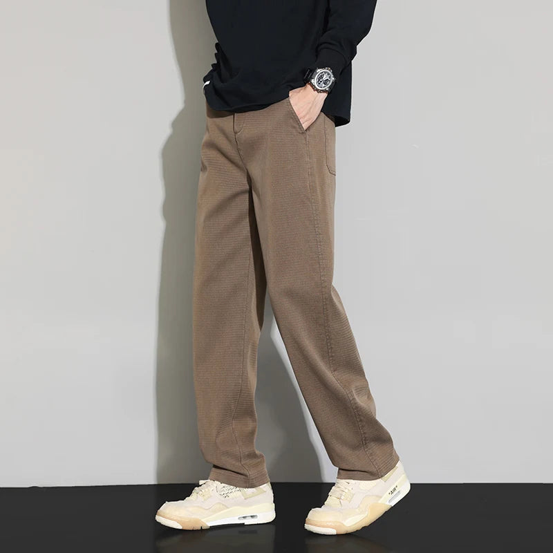 Jean Homme Loose Fit Jambe Large – Taille Élastique Tencel Casual