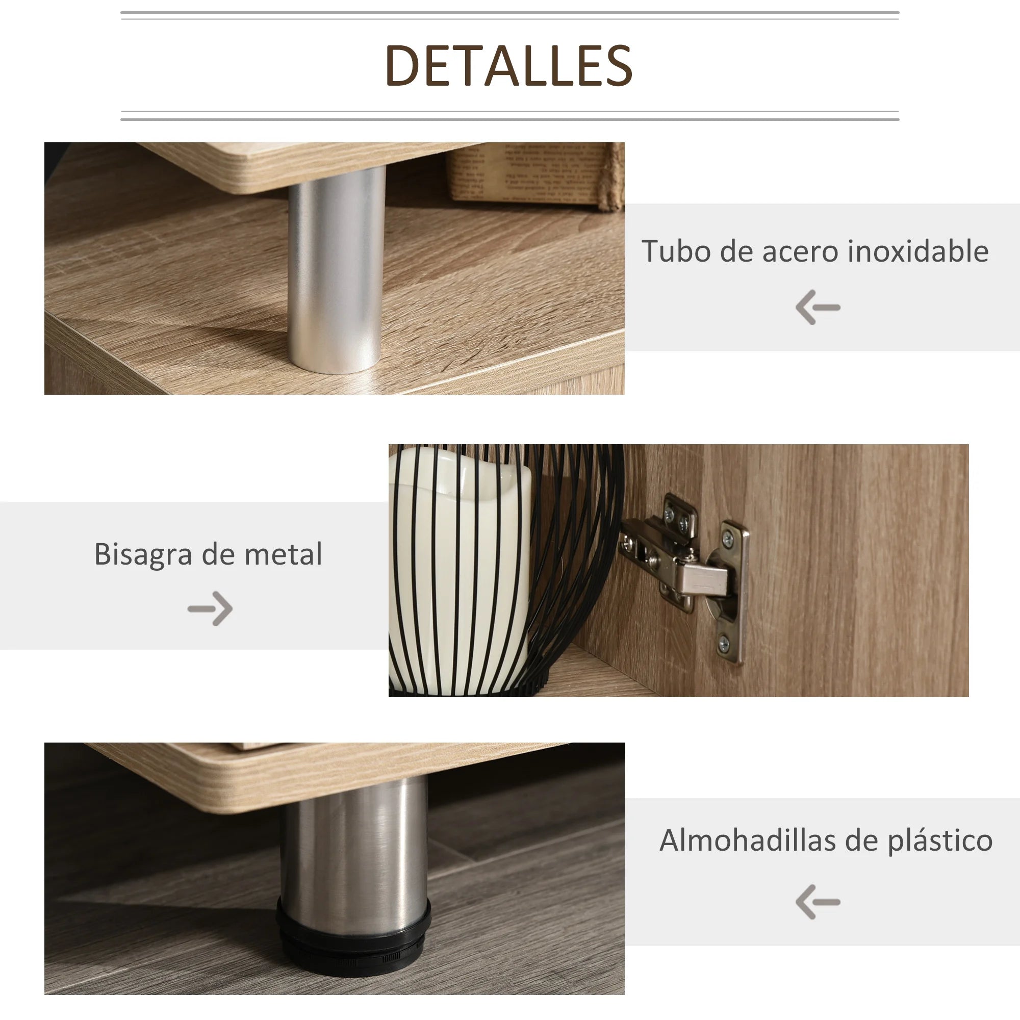 Meuble TV HOMCOM 120x39,5x52 cm – 2 Portes | 2 Étagères | TV 55" | 60 kg | Mélaminé Bois | Salon