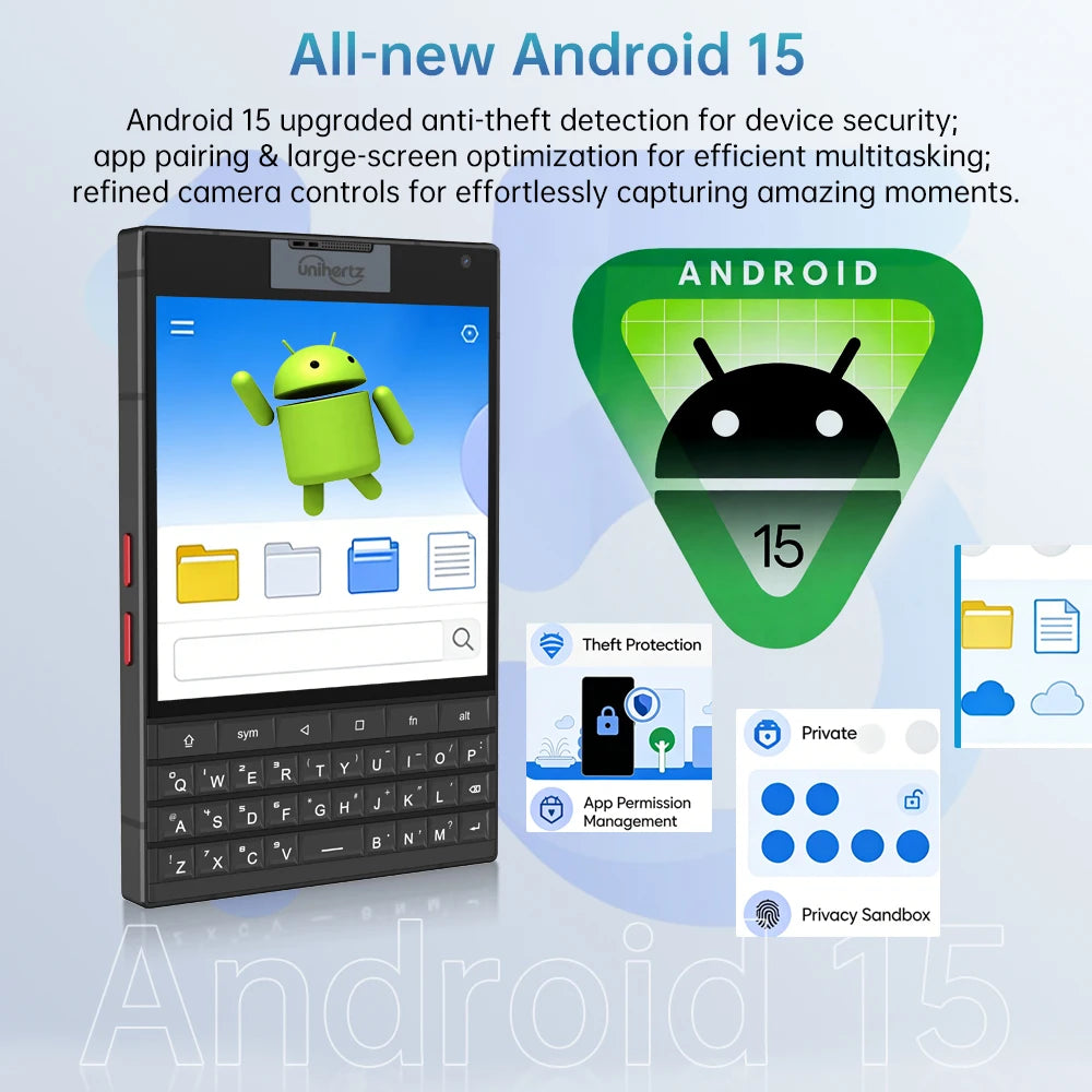 Unihertz Titan 2 – Smartphone 5G Clavier QWERTY, Android 15, 12Go RAM, 512Go, Double Écran, Batterie 5050mAh