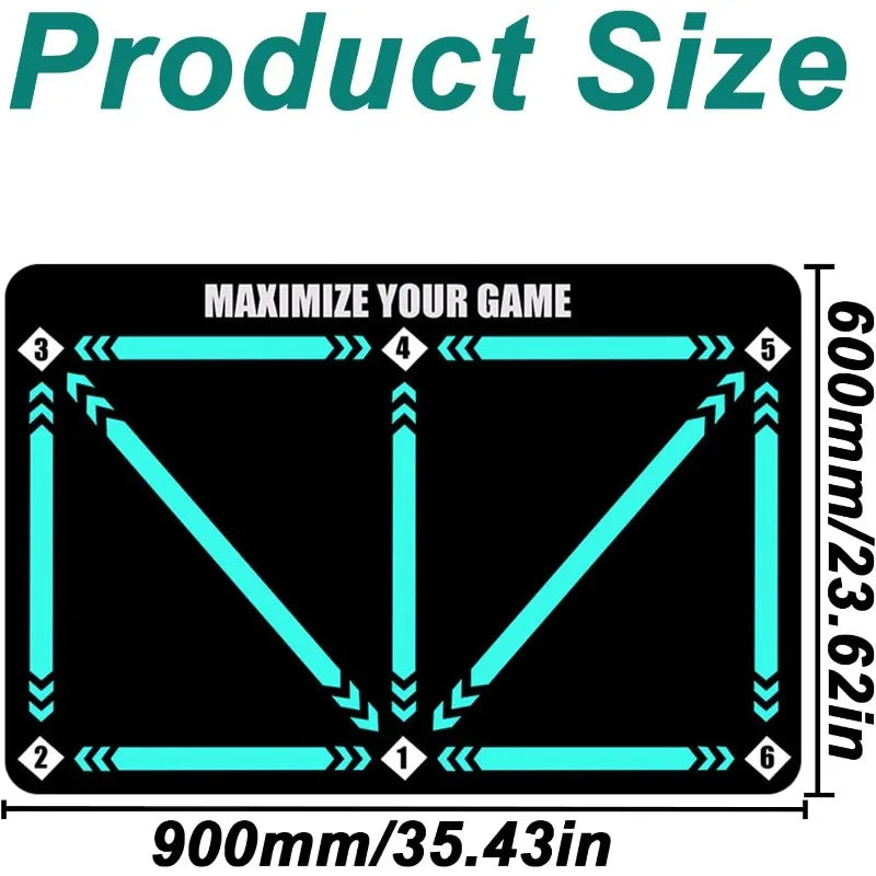 60 X 90cm Wear-resistant Non-slip Football Footwork Agility Training Mat Portable Footstep Practice Pad Anti Slip Bottom Design Multiscene for Kids Adult Soccer Player Indoor Home Outdoor Football Skill Training