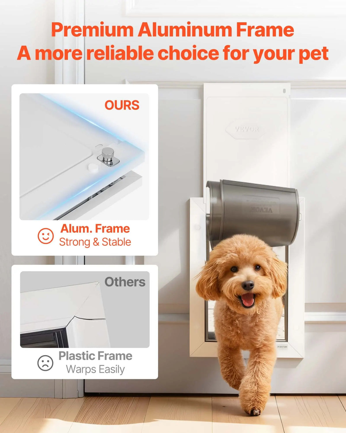 Porte Animaux Double Aimant – Cadre Métallique, Anti-Pluie, Intérieur & Extérieur, Chat & Chien