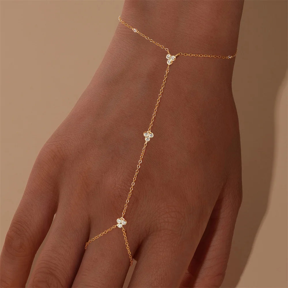 Bracelet Charme Femme en Argent 925 – Zircon Œil de Cheval & Chaîne Anneau | Or & Argent