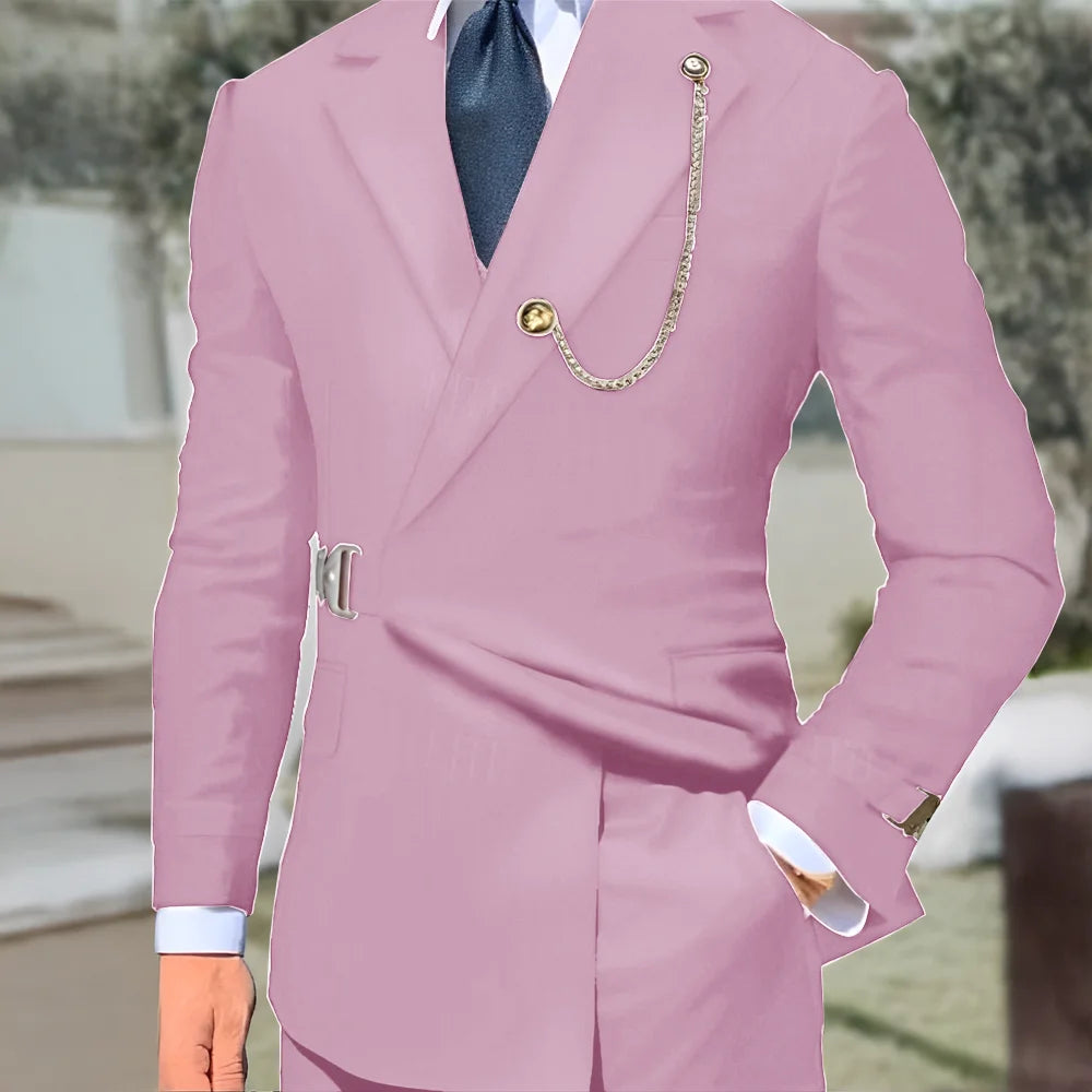 New Men's Suit 2-piece Business Formal Blazer Double-breasted Design Groom Tuxedo for Wedding XS-5XL Outfit