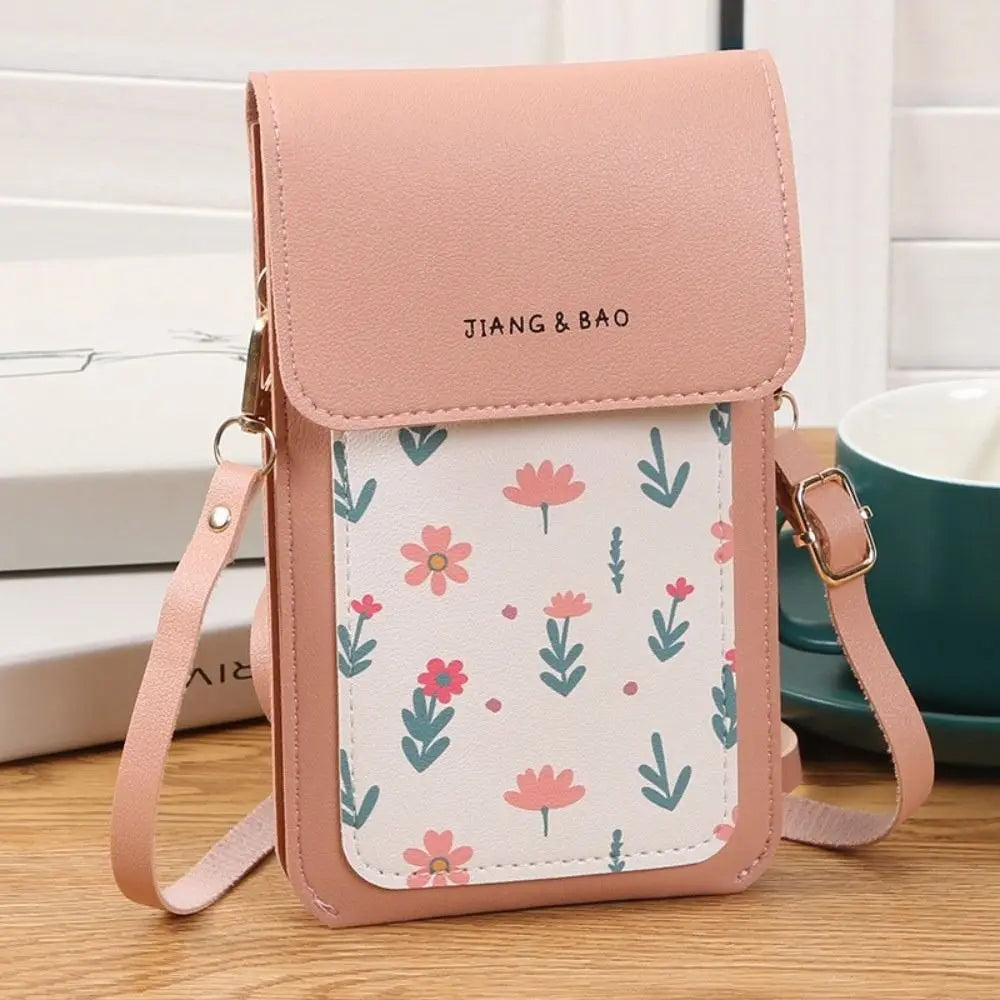 PU Leather Touch Screen Phone Bag Zipper Flap Wallet Crossbody Bags Large Capacity Multifunctional Shoulder Bag For Women