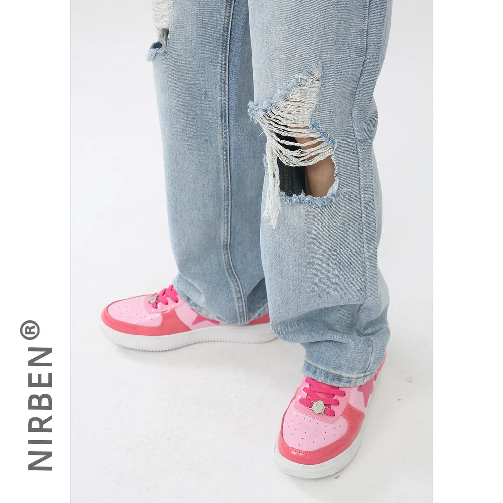 Men's Ripped Jeans – Loose Fit Washed Long Length | Distressed Streetwear Style 2026
