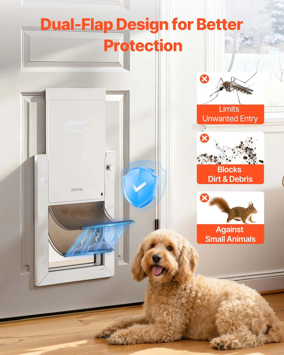 Porte Animaux Double Aimant – Cadre Métallique, Anti-Pluie, Intérieur & Extérieur, Chat & Chien