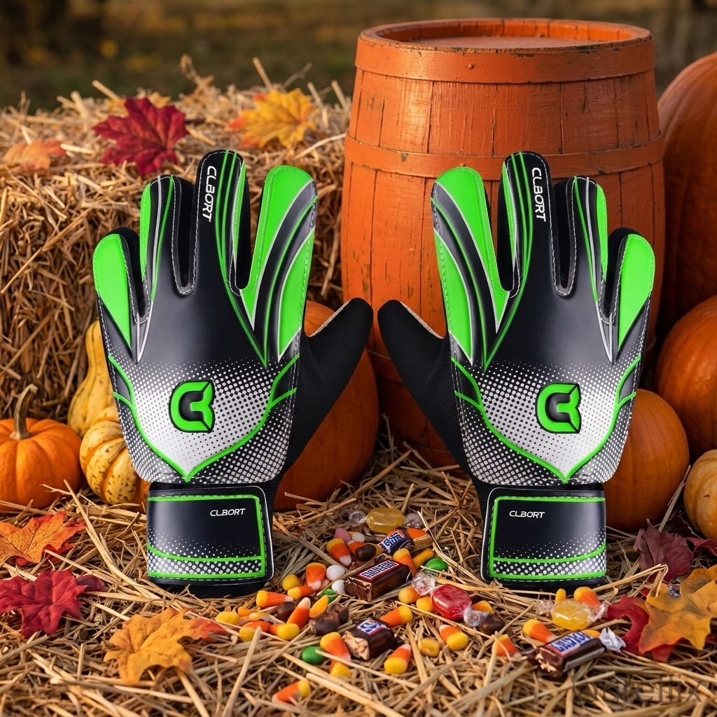 1 pair Non-Slip Soccer Goalie Gloves with Double Wrist Protection